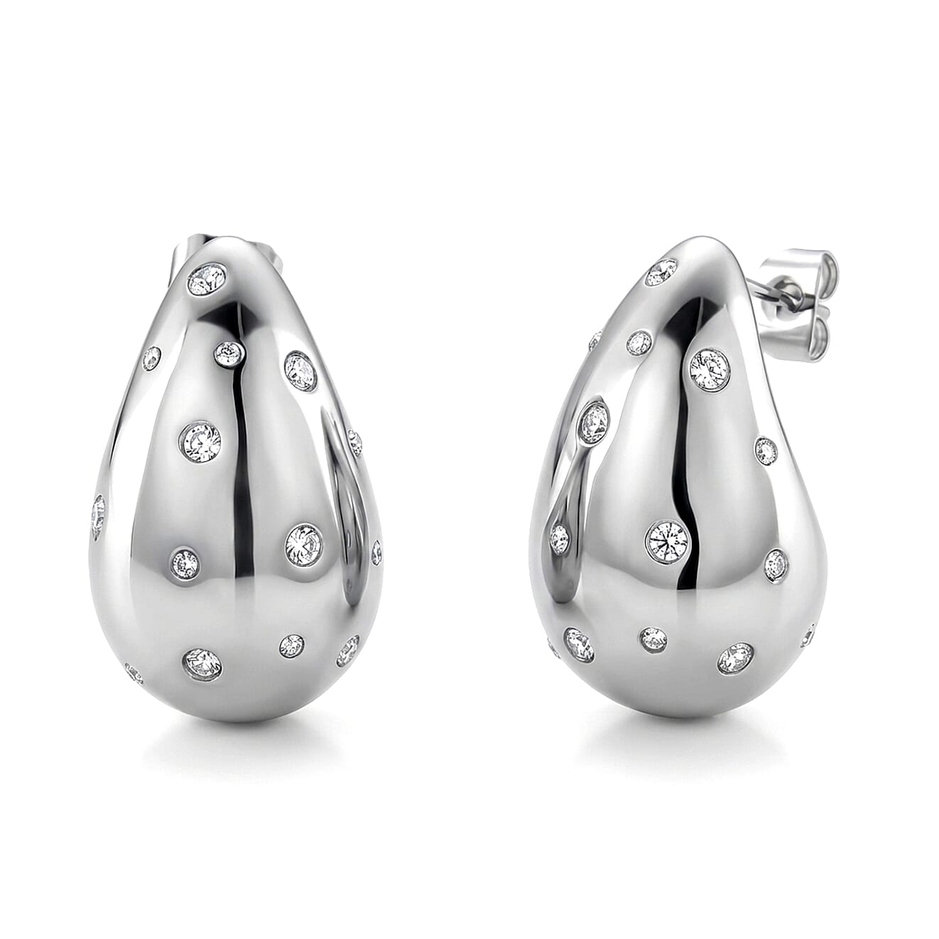 shop lc Simulated Diamond Earrings in Stainless Steel