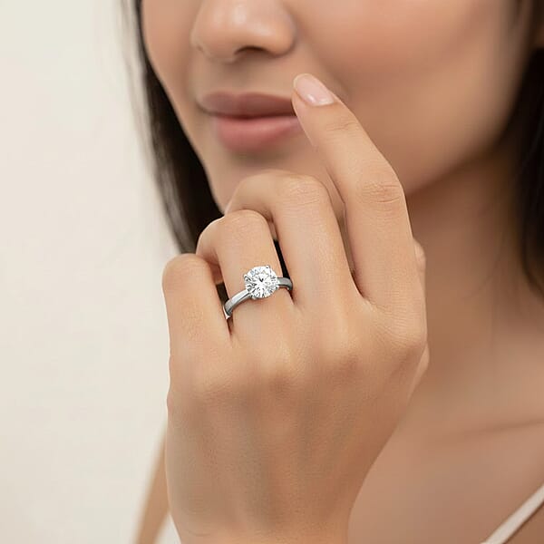 Shop Lc Simulated Diamond Ring In Sterling Silver 1.60 Ctw