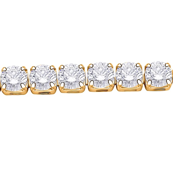 Shop Lc Simulated Diamond Tennis Bracelet (7.00 In) And Stud Earrings In Goldtone