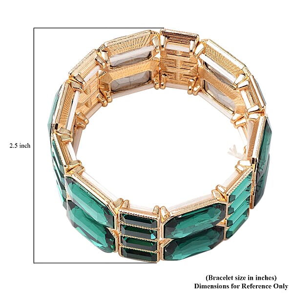 Shop Lc Simulated Green Diamond Bracelet In Goldtone (6.50 In)