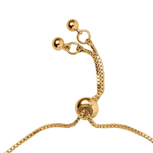 Shop Lc Simulated Multi Color Diamond Bolo Bracelet In Goldtone (6-9In)