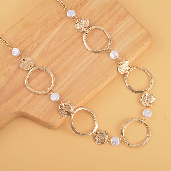 Shop Lc Simulated Pearl Necklace In Goldtone 28-30 Inches