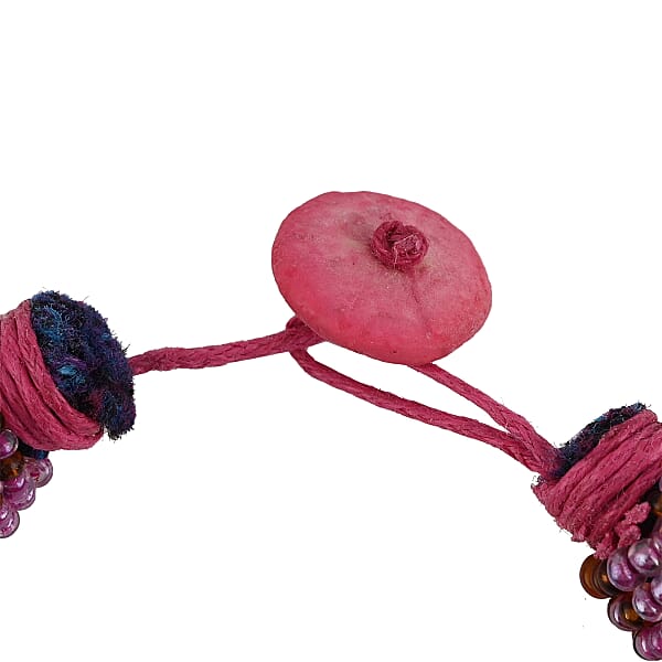 Shop Lc Simulated Pink Pearl And Coconut Shell Necklace 25 Inches