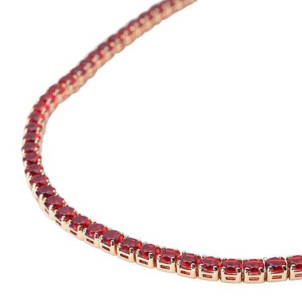 Shop Lc Simulated Red Diamond Necklace 18 Inches In Goldtone 53.00 Ctw