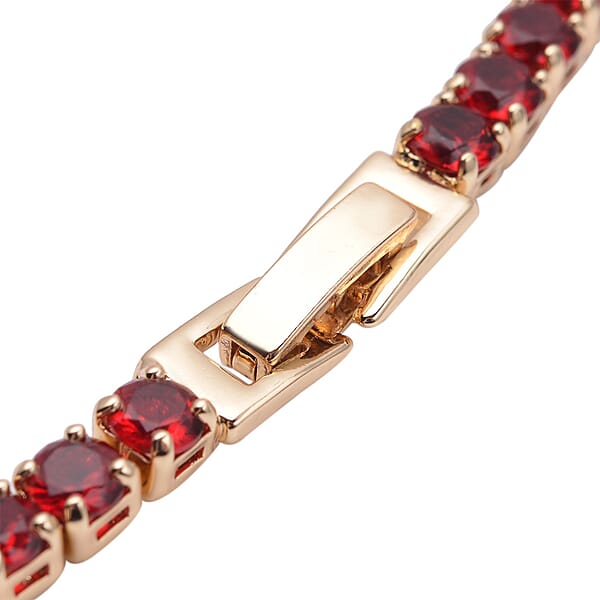 Shop Lc Simulated Red Diamond Necklace 18 Inches In Goldtone 53.00 Ctw