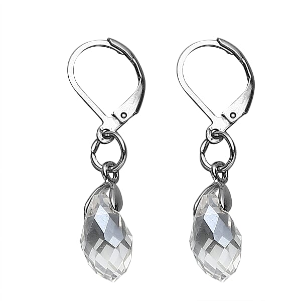 Shop Lc Simulated White Mystic Color Topaz Beaded Bracelet (7-7.5In) And Drop Earrings In Silvertone & Stainless Steel