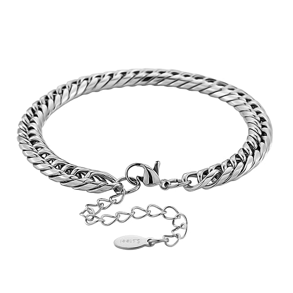 Shop Lc Sleek Cuban Link Bracelet In Stainless Steel (7.5-9.5In)
