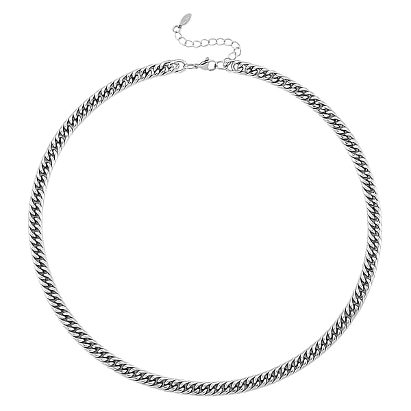 Shop Lc Sleek Cuban Link Chain Necklace In Stainless Steel 20-22 Inches