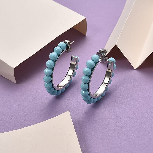 Shop Lc Sleeping Beauty Color Shell Pearl Earrings In Stainless Steel 30.00 Ctw