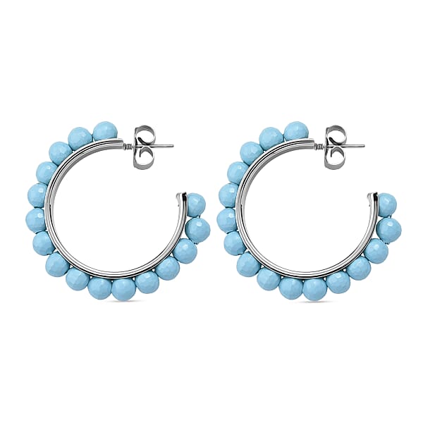 Shop Lc Sleeping Beauty Color Shell Pearl Earrings In Stainless Steel 30.00 Ctw