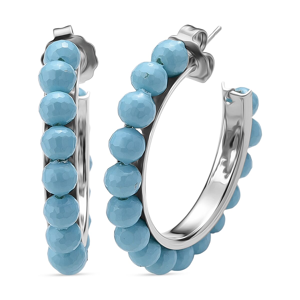 shop lc Sleeping Beauty Color Shell Pearl Earrings in Stainless Steel 30.00 ctw
