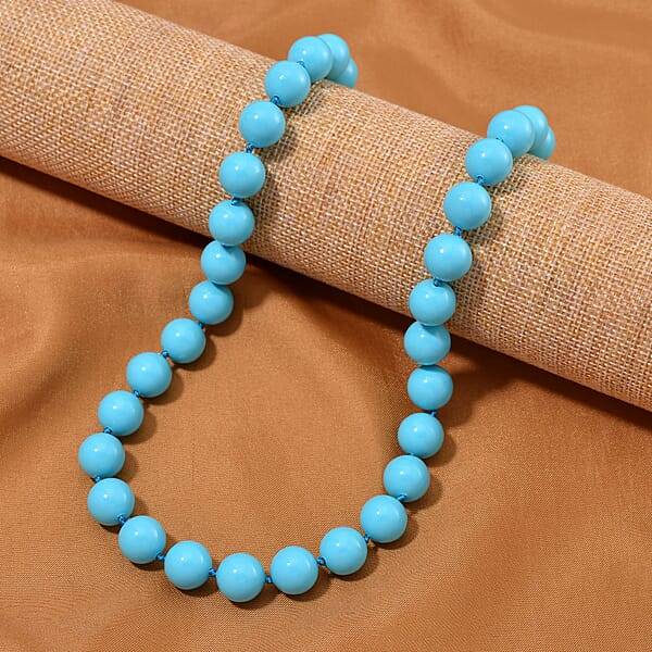 Shop Lc Sleeping Beauty Color Shell Pearl Necklace In Stainless Steel 380.00 Ctw (20 Inches)