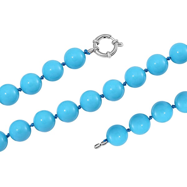 Shop Lc Sleeping Beauty Color Shell Pearl Necklace In Stainless Steel 380.00 Ctw (20 Inches)