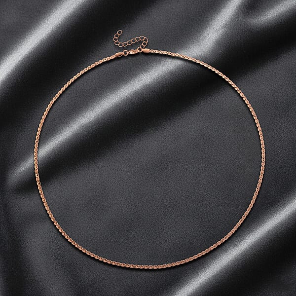 Shop Lc Smooth Curved Twist Chain Necklace In ION Plated RG Stainless Steel (24-26 Inches)