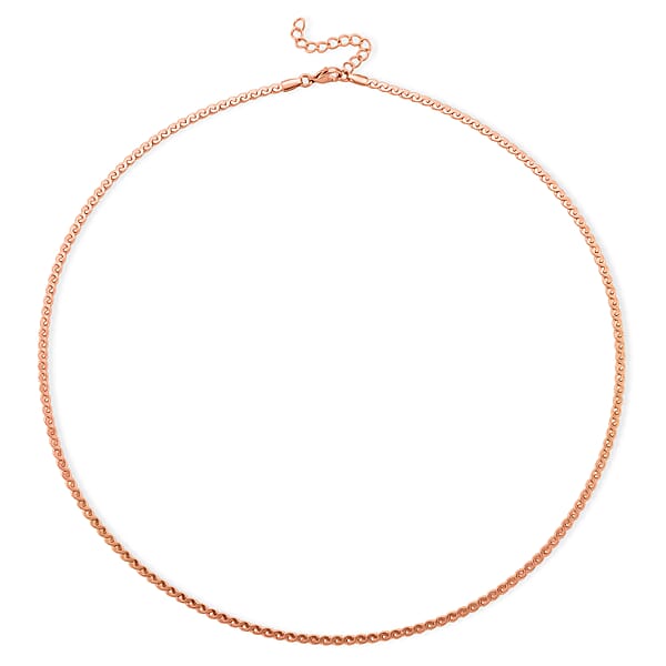 Shop Lc Smooth Curved Twist Chain Necklace In ION Plated RG Stainless Steel (24-26 Inches)