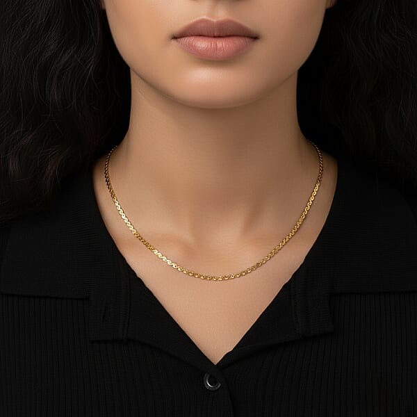 Shop Lc Smooth Curved Twist Chain Necklace In ION Plated YG Stainless Steel (24-26 Inches)