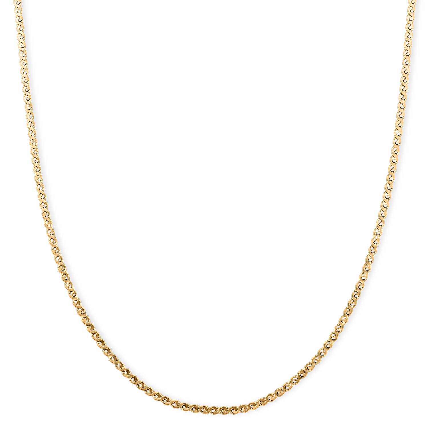 shop lc Smooth Curved Twist Chain Necklace in ION Plated YG Stainless Steel (24-26 Inches)
