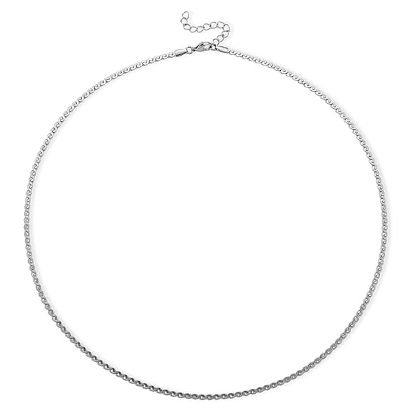 Shop Lc Smooth Curved Twist Chain Necklace In Stainless Steel (24-26 Inches)