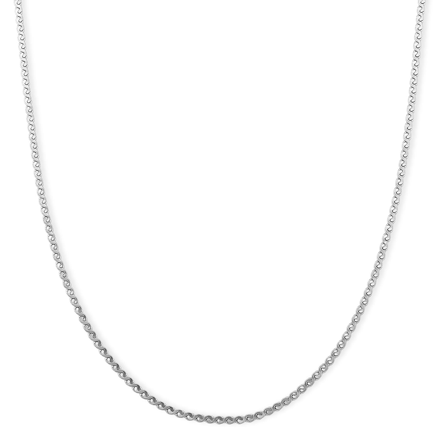 shop lc Smooth Curved Twist Chain Necklace in Stainless Steel (24-26 Inches)