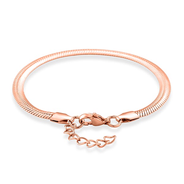 Shop Lc Snake Chain Bracelet In ION Plated RG Stainless Steel (7.0-8.0In)