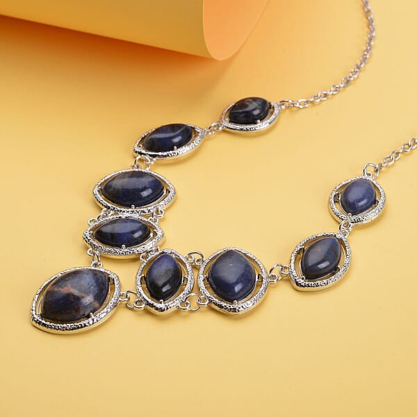 Shop Lc Sodalite 125.00 Ctw Necklace In Silvertone 18-20 Inches