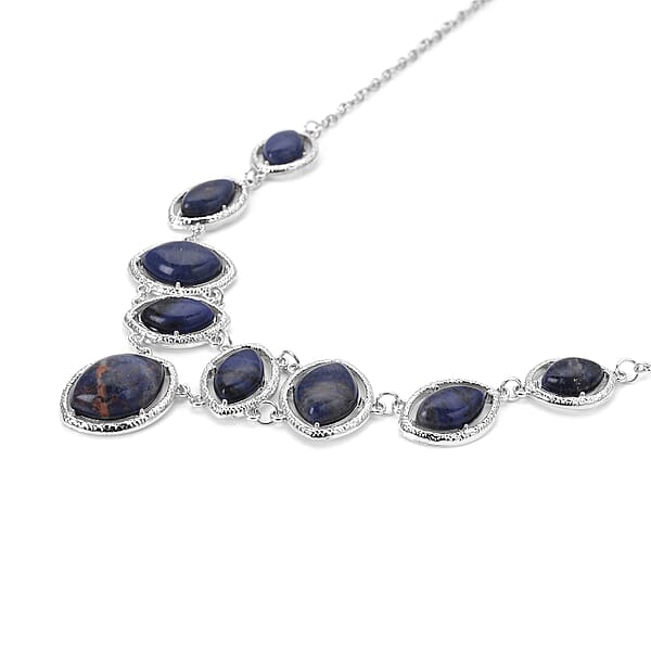 Shop Lc Sodalite 125.00 Ctw Necklace In Silvertone 18-20 Inches