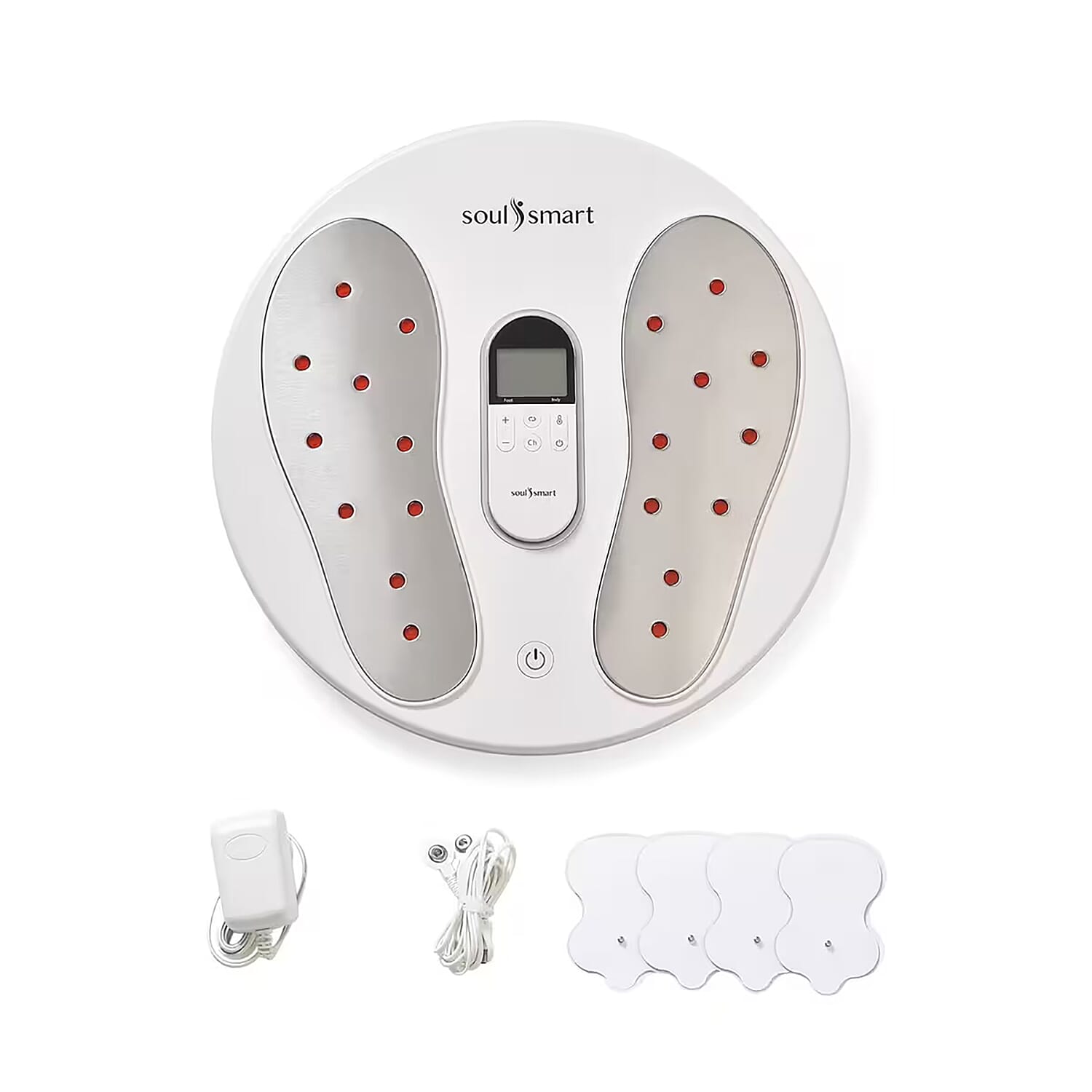 shop lc Soulsmart EMS Heating Foot Massager with 2 Electrode Body Pads (2xAA Batteries Not Included)