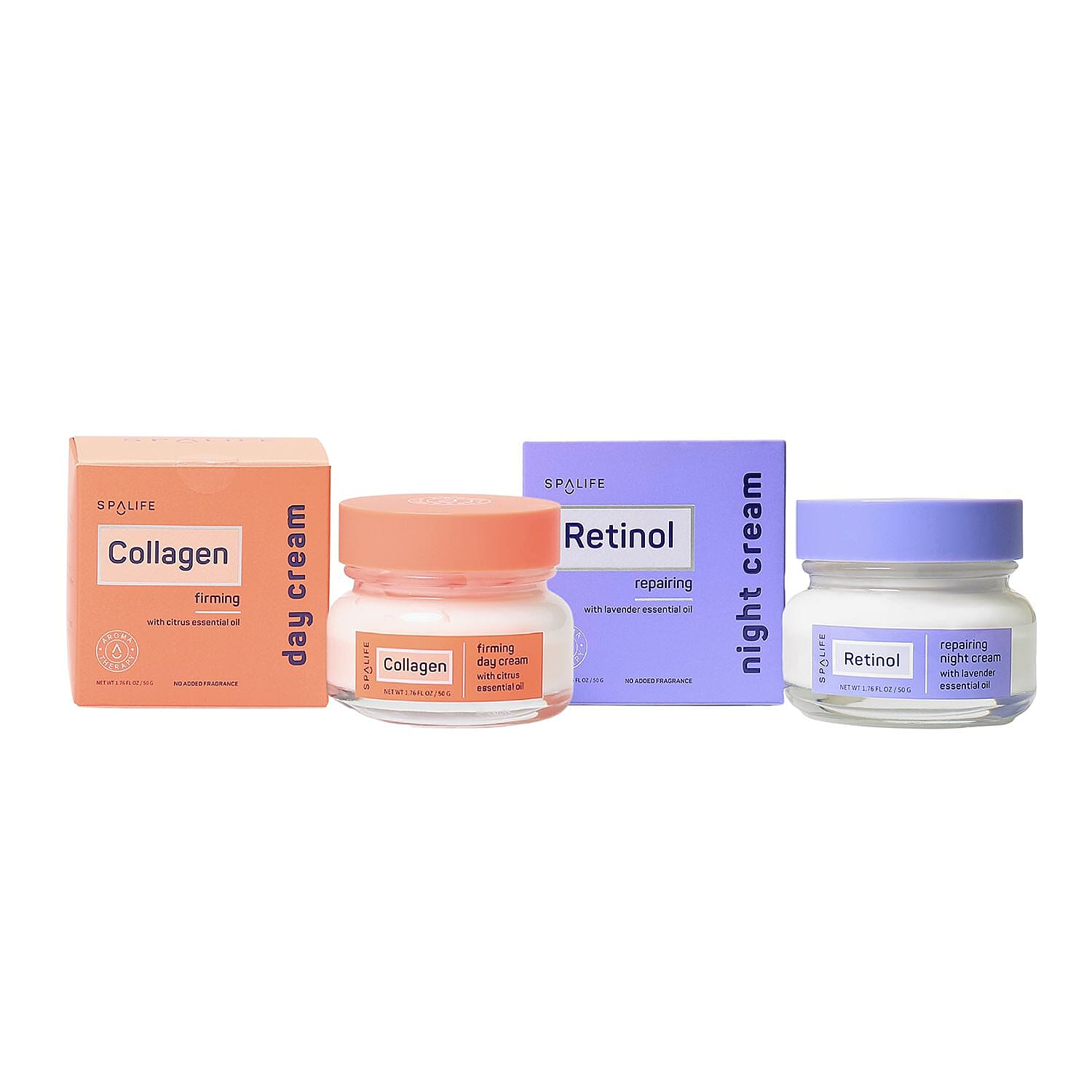 shop lc SpaLife Collagen Day & Retinol Night Cream Duo Pack (Firming & Repairing) 2x1.76oz