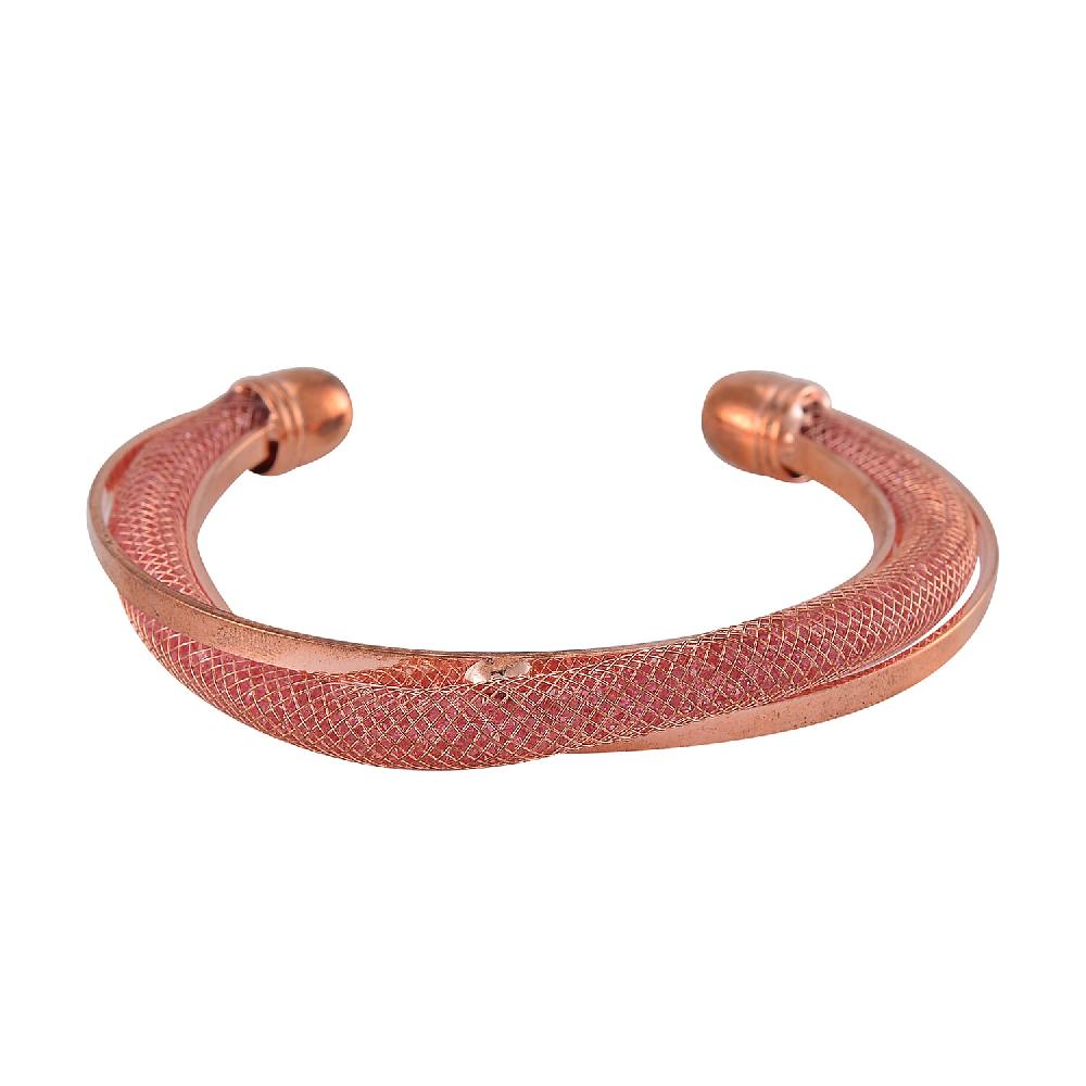 shop lc Sparkly Pink Austrian Crystal Infinity Cuff Bracelet in Rosetone (Size 7.00 In)