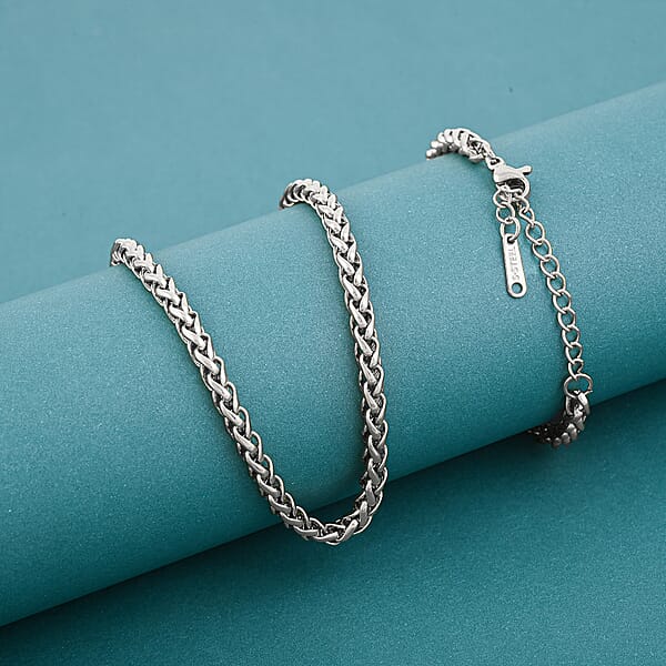 Shop Lc Spiga Chain Bracelet (8.50In) And Necklace 24 Inches In Stainless Steel