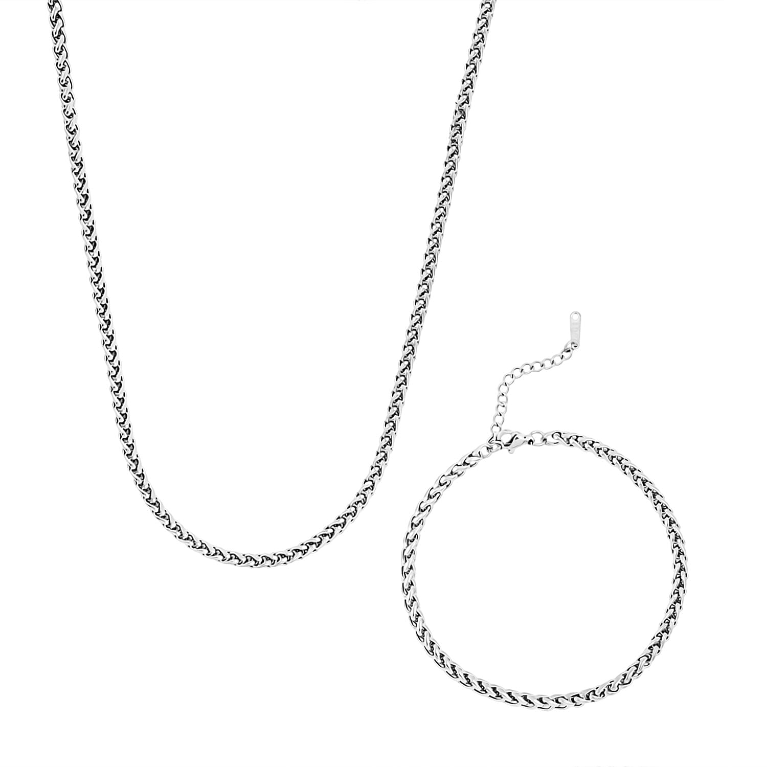 shop lc Spiga Chain Bracelet (8.50In) and Necklace 24 Inches in Stainless Steel