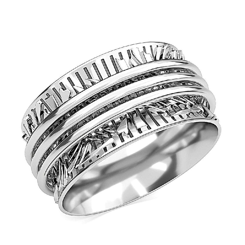 shop lc Spinner Ring in Sterling Silver Anxiety Ring for Women Fidget Rings for Anxiety for Women Stress Relieving Anxiety Ring (5.85 g)