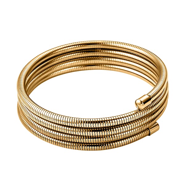 Shop Lc Spiral Coil Bangle Bracelet In ION Plated YG Stainless Steel (7.50 Inches)