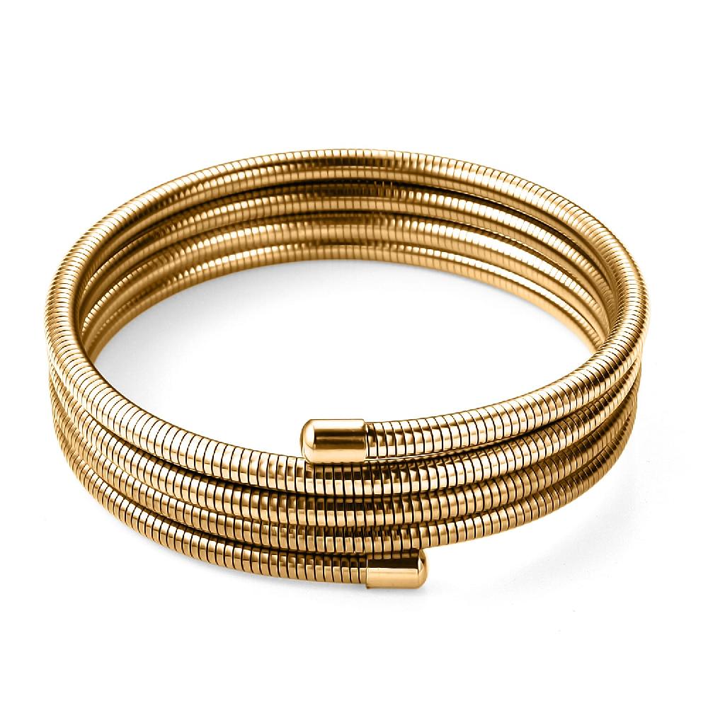 shop lc Spiral Coil Bangle Bracelet in ION Plated YG Stainless Steel (7.50 Inches)