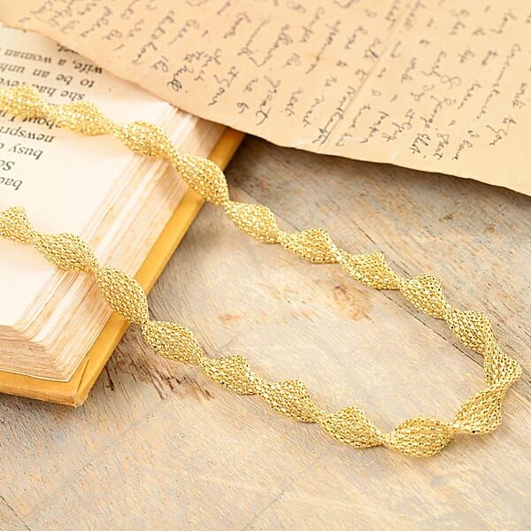 Shop Lc Spirali Italian 14K Yellow Gold Twisted Marquise Link Chain Necklace 18 Inches 13.36 Grams