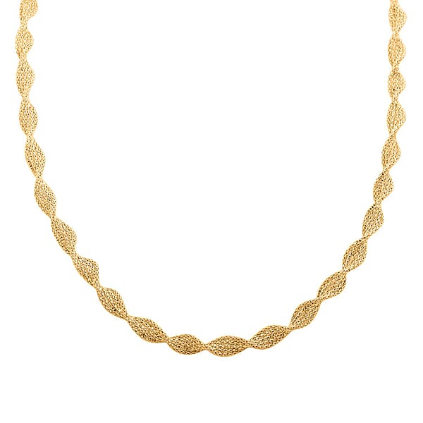 Shop Lc Spirali Italian 14K Yellow Gold Twisted Marquise Link Chain Necklace 18 Inches 13.36 Grams