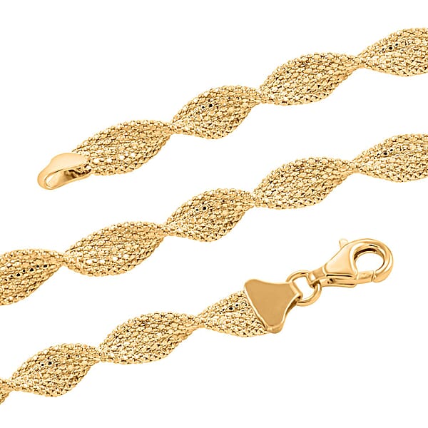 Shop Lc Spirali Italian 14K Yellow Gold Twisted Marquise Link Chain Necklace 18 Inches 13.36 Grams