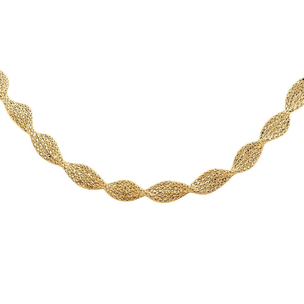 shop lc Spirali Italian 14K Yellow Gold Twisted Marquise Link Chain Necklace 18 Inches 13.36 Grams