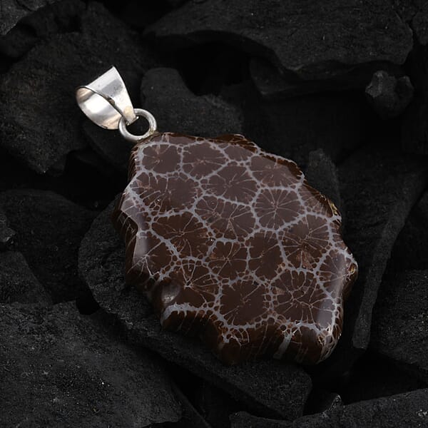 Shop Lc Sponge Coral Brown Fancy Pendant Without Chain In Sterling Silver