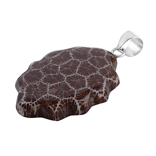 Shop Lc Sponge Coral Brown Fancy Pendant Without Chain In Sterling Silver