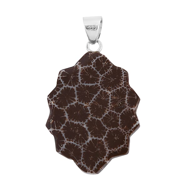 Shop Lc Sponge Coral Brown Fancy Pendant Without Chain In Sterling Silver
