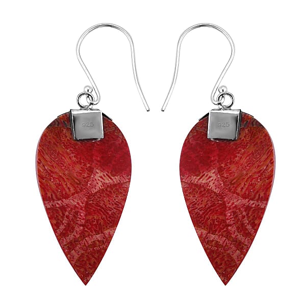 Shop Lc Sponge Coral Dangle Earrings In Sterling Silver Drop Silver Earrings Beach Fashion Jewelry