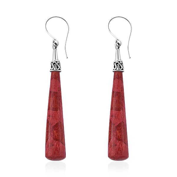 Shop Lc Sponge Coral Drop Earrings In Sterling Silver