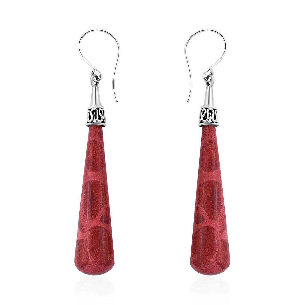 shop lc Sponge Coral Drop Earrings in Sterling Silver