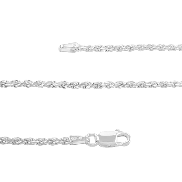 Shop Lc Sterling Silver 2mm Rope Chain Necklace 16 Inches 5.4 Grams
