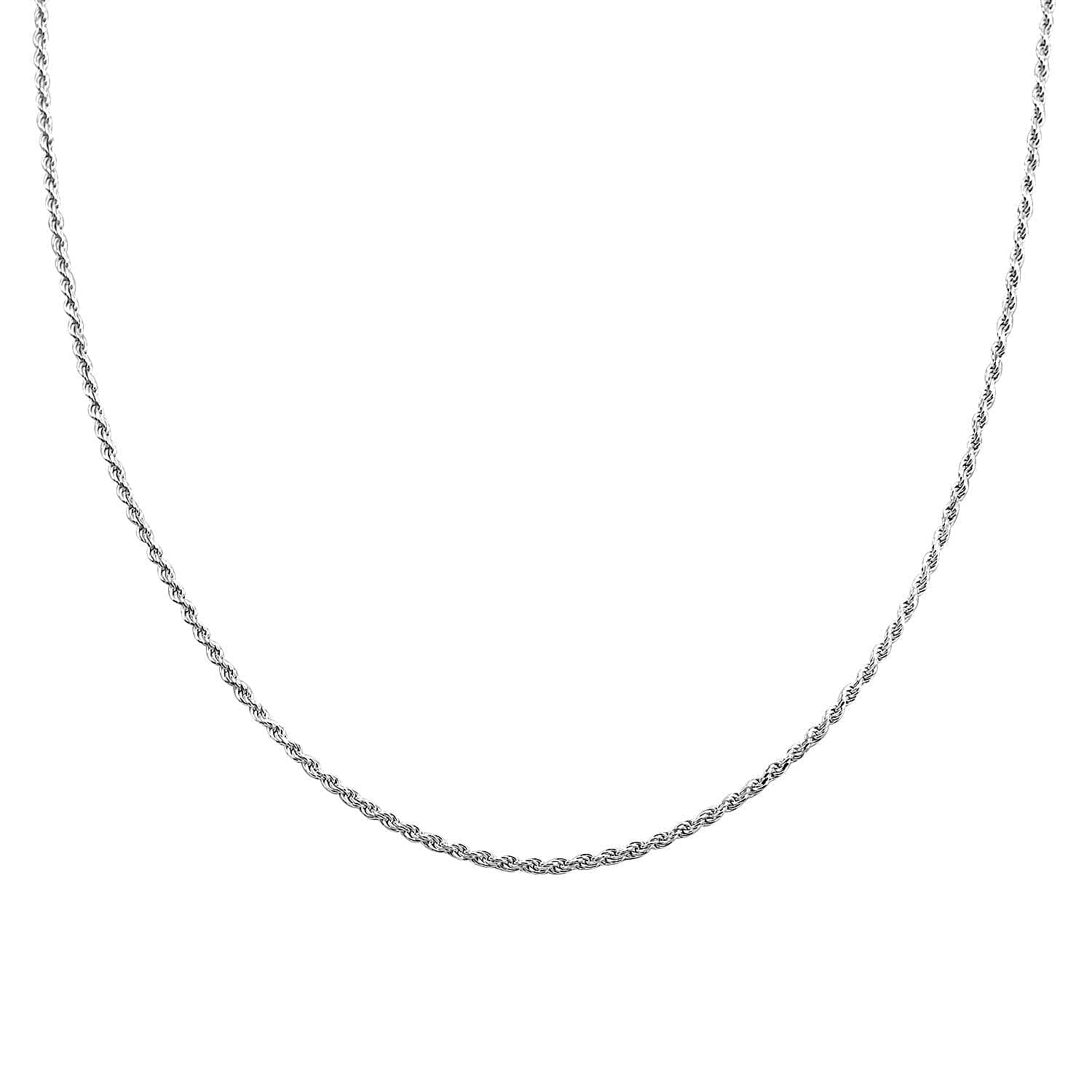 shop lc Sterling Silver 2mm Rope Chain Necklace 16 Inches 5.4 Grams