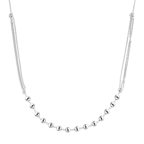 Shop Lc Sterling Silver Beaded Link Chain Necklace 24 Inches 4 Grams