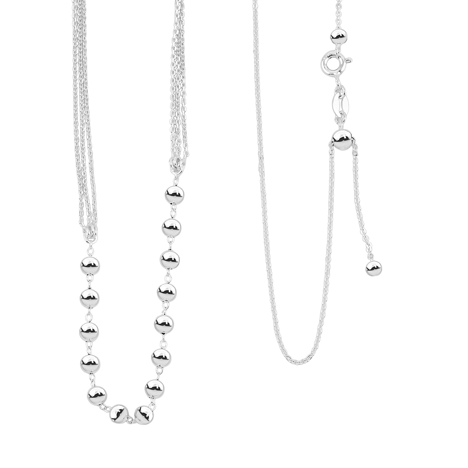 shop lc Sterling Silver Beaded Link Chain Necklace 24 Inches 4 Grams