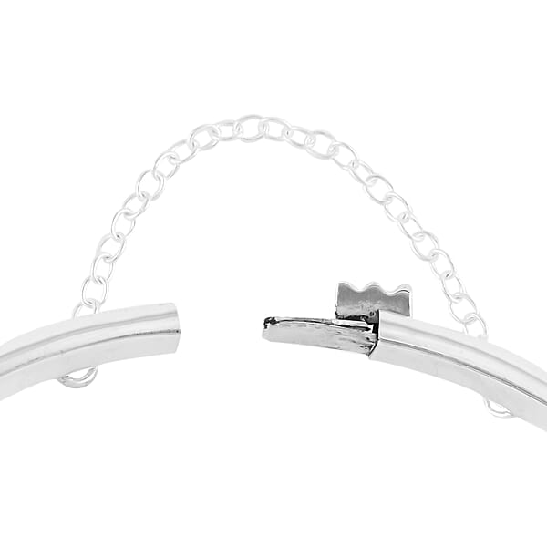Shop Lc Sterling Silver Checkered Diamond Cut Bangle Bracelet (7 In) 7.7 Grams