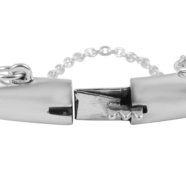 Shop Lc Sterling Silver Diamond-cut Bangle Bracelet (7.25 In) 8.4 Grams